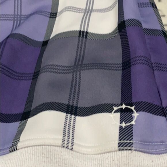 Empyre light jacket zip up sweatshirt plaid purple size M - Picture 5 of 16